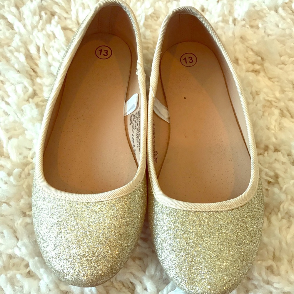 Girls sparkly ballet flats